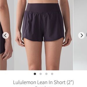 Lululemon Lean In shorts 2”